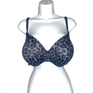 38DD*Victoria's Secret*Incredible Lined Perfect Coverage--Gray/Blue Animal-Print